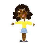 cartoon woman with open arms N51