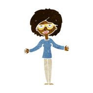 cartoon woman wearing spectacles N26