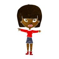 cartoon woman pointing N114