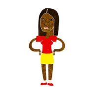 cartoon woman with hands on hips N112