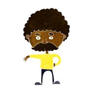 cartoon man with mustache making camp gesture N6