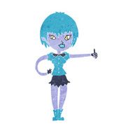 cartoon vampire girl giving thumbs up sign N10