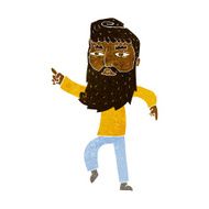 cartoon bearded man pointing the way N5