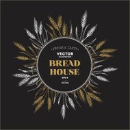 Bread black design template round composition Vector illustration
