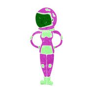 cartoon female astronaut N15
