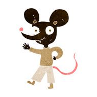 cartoon waving mouse N6