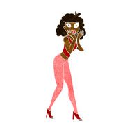 cartoon surprised woman N124