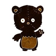 cartoon black bear cub waving N4