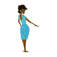 cartoon pretty woman looking at nails N5