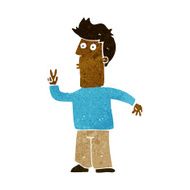 cartoon man signaling with hand N6