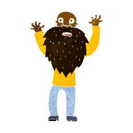 cartoon frightened old man with beard N6