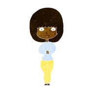 cartoon shy woman N26