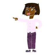 cartoon woman pointing N115