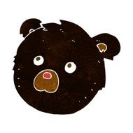 cartoon black bear face N9