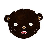 cartoon black bear face N10