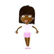 cartoon woman shrugging shoulders N254
