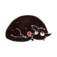 cartoon curled up dog N6