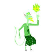 cartoon devil in shirt and tie N3