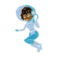 cartoon space woman N16