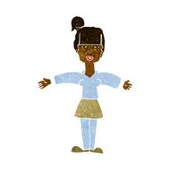 cartoon woman shrugging shoulders N255
