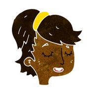 cartoon pretty female face N51