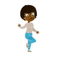 Cartoon Woman Waving N178