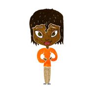 cartoon satisfied woman N6