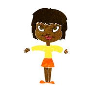 cartoon woman with open arms N53