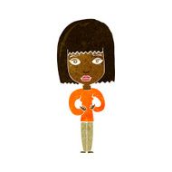cartoon woman indicating self N5