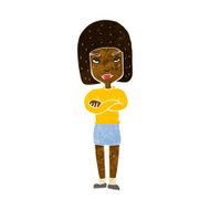 cartoon woman with crossed arms N26