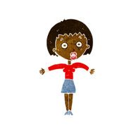 cartoon woman shrugging shoulders N256