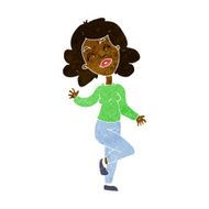cartoon happy woman dancing N6