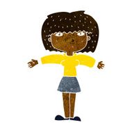 cartoon woman shrugging shoulders N257