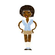 cartoon woman with hands on hips N114