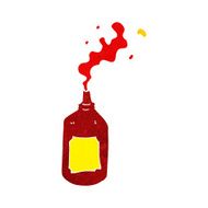 cartoon squirting ketchup bottle N2