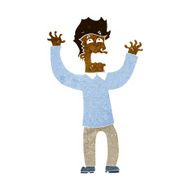 cartoon terrified man N153