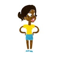 cartoon woman with hands on hips N116