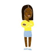 cartoon woman with folded arms N16