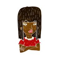 cartoon girl with folded arms N5
