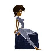 cartoon pin up pose girl N6