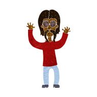 cartoon hippie man waving arms N4