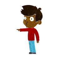 cartoon pointing boy N18