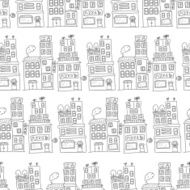 Seamless pattern with houses N6