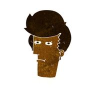 cartoon man narrowing eyes N19