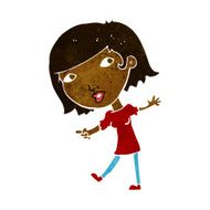 cartoon happy girl gesturing to follow N6