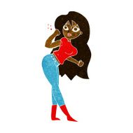 cartoon woman raising fist N6