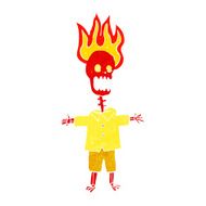 cartoon flaming skeleton N2