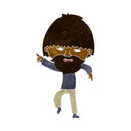 cartoon bearded man pointing and laughing N6