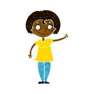 cartoon happy woman pointing N33
