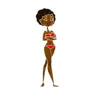 cartoon retro woman in bikini N6